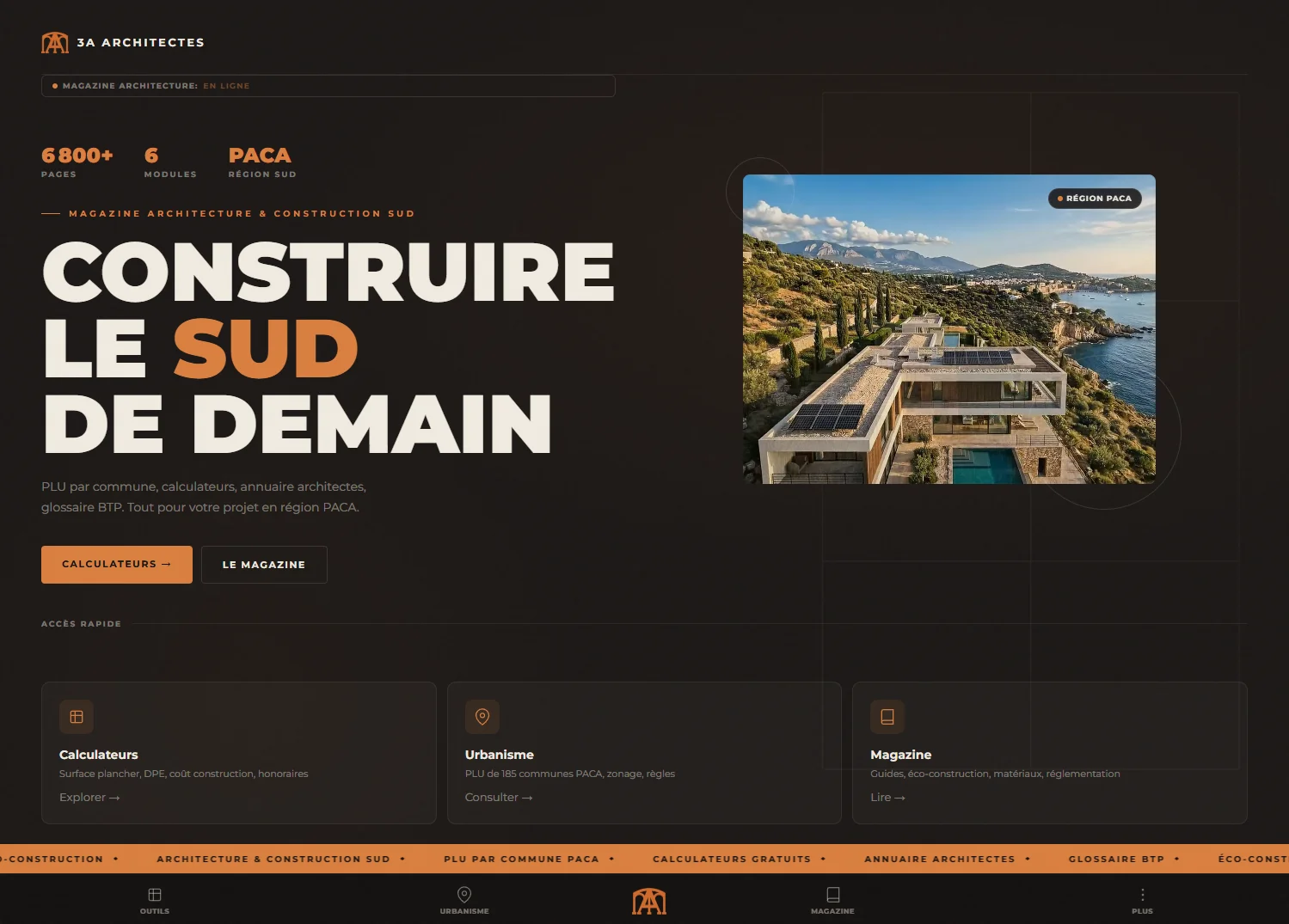 Capture du site architecture
