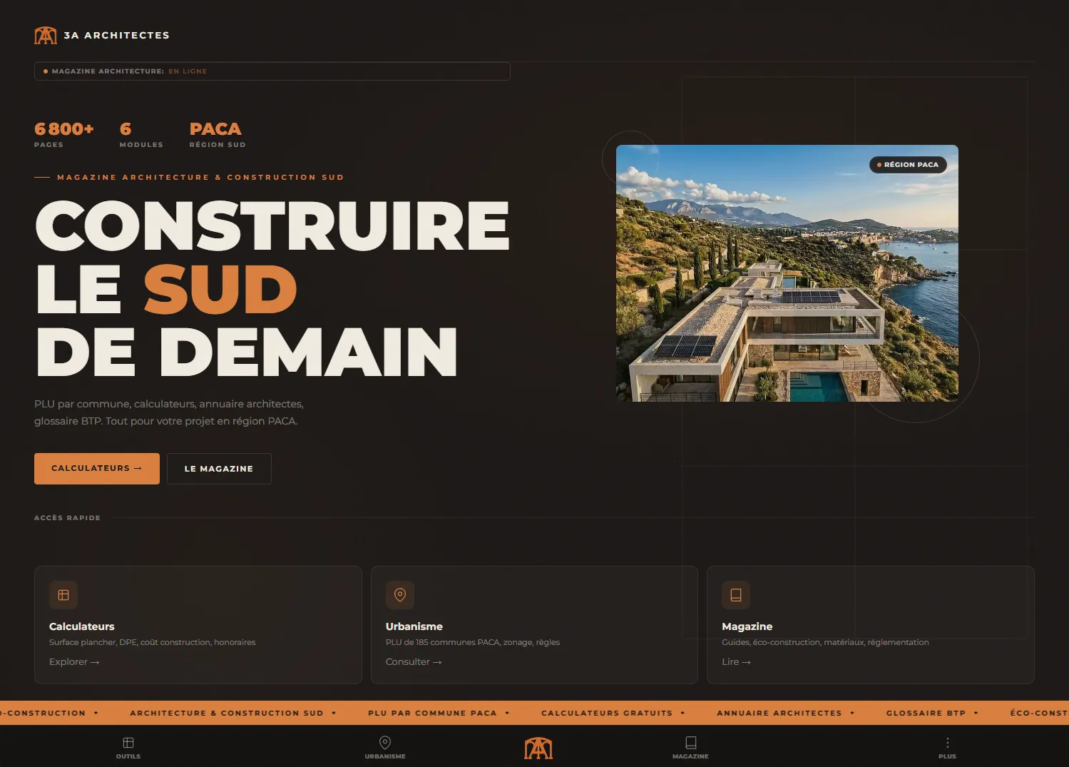 Site dans le secteur de l'architecture