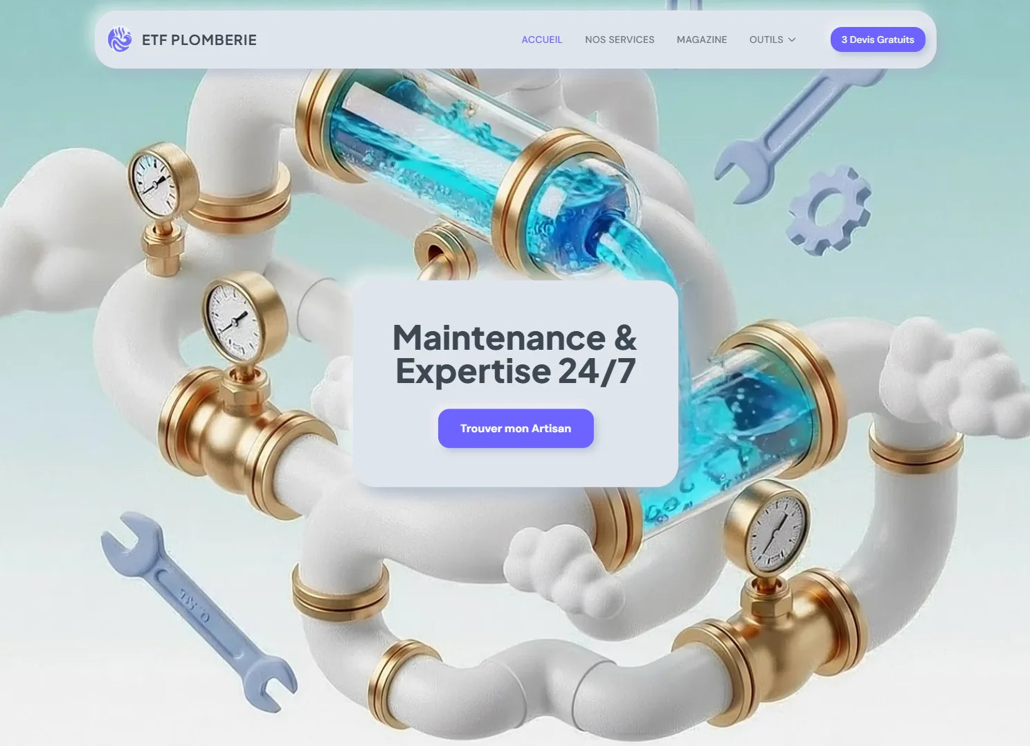 Capture du site plomberie