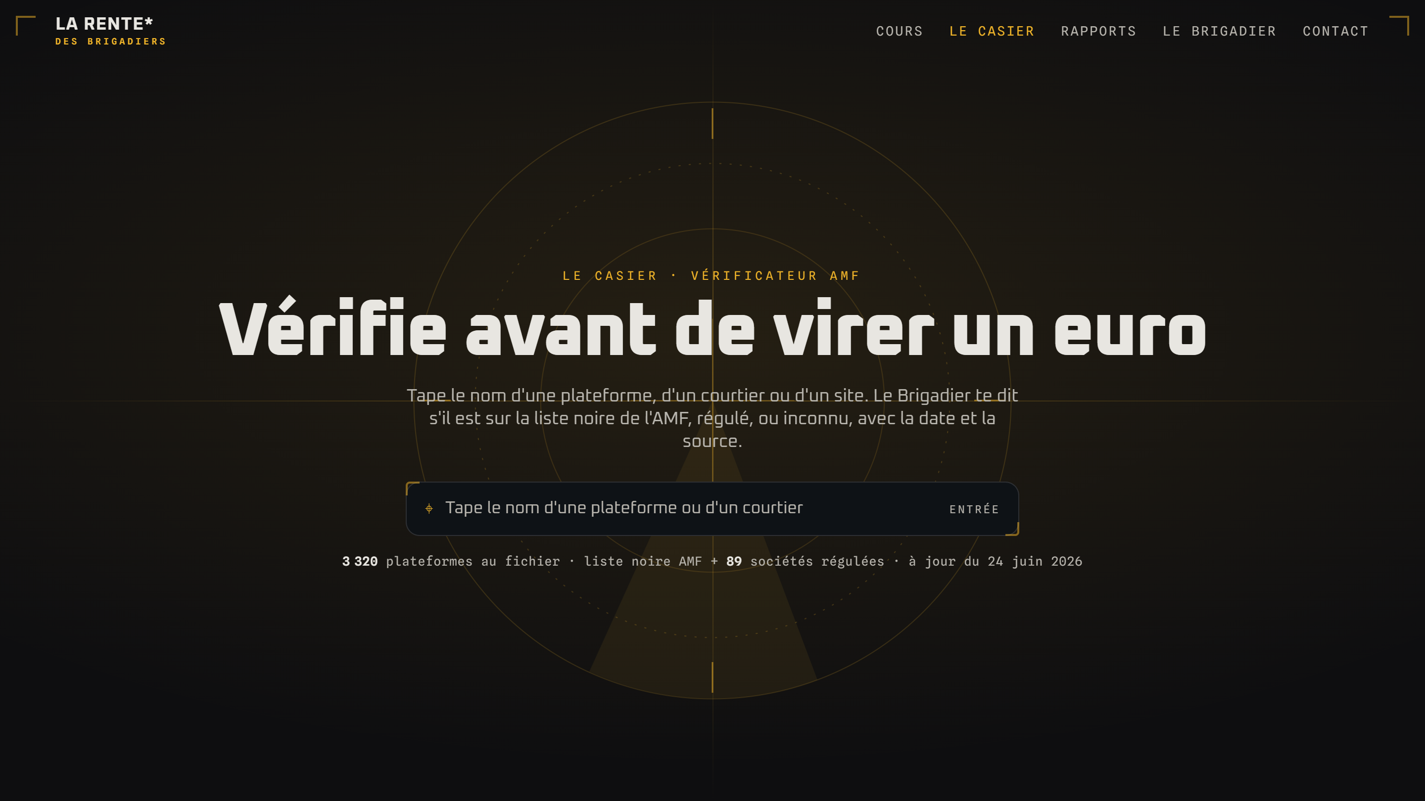 Le Casier, le vérificateur AMF anti-arnaque