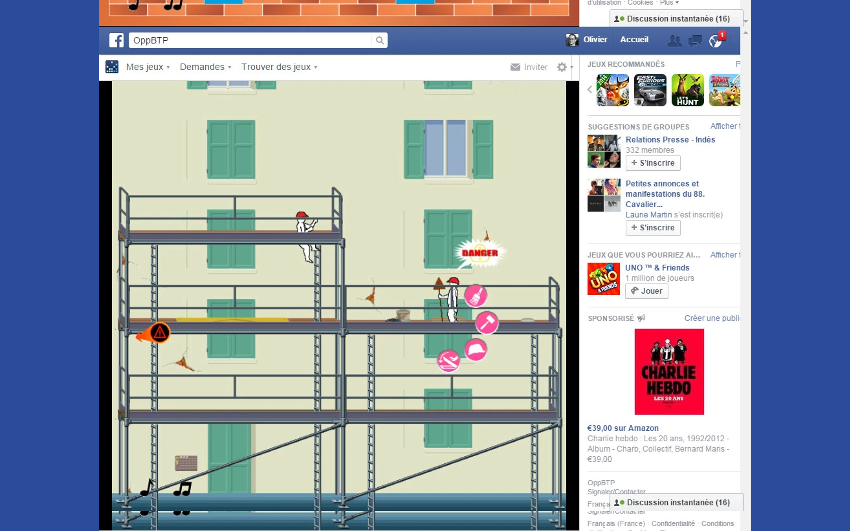 Détail interface OPPBTP Serious Game