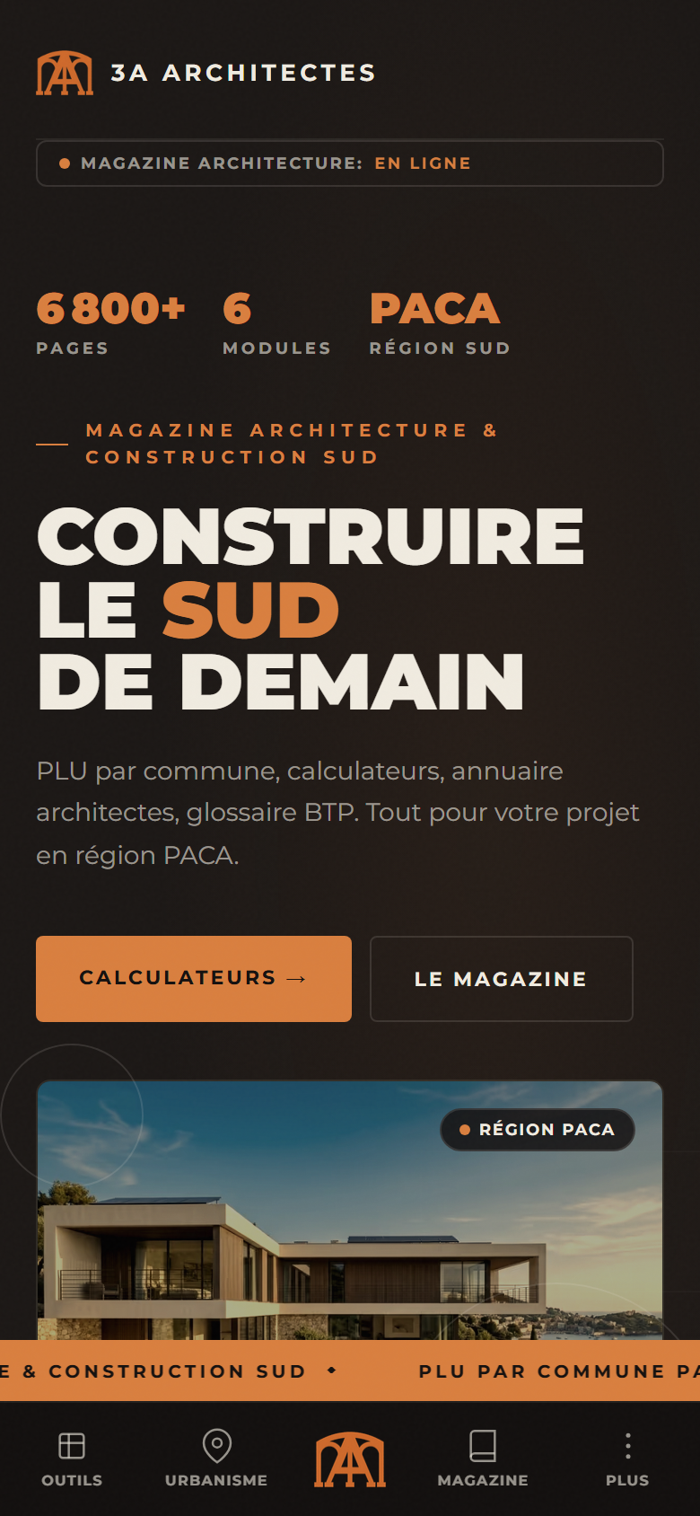 Atmosphère 3A Architectes Associés version mobile