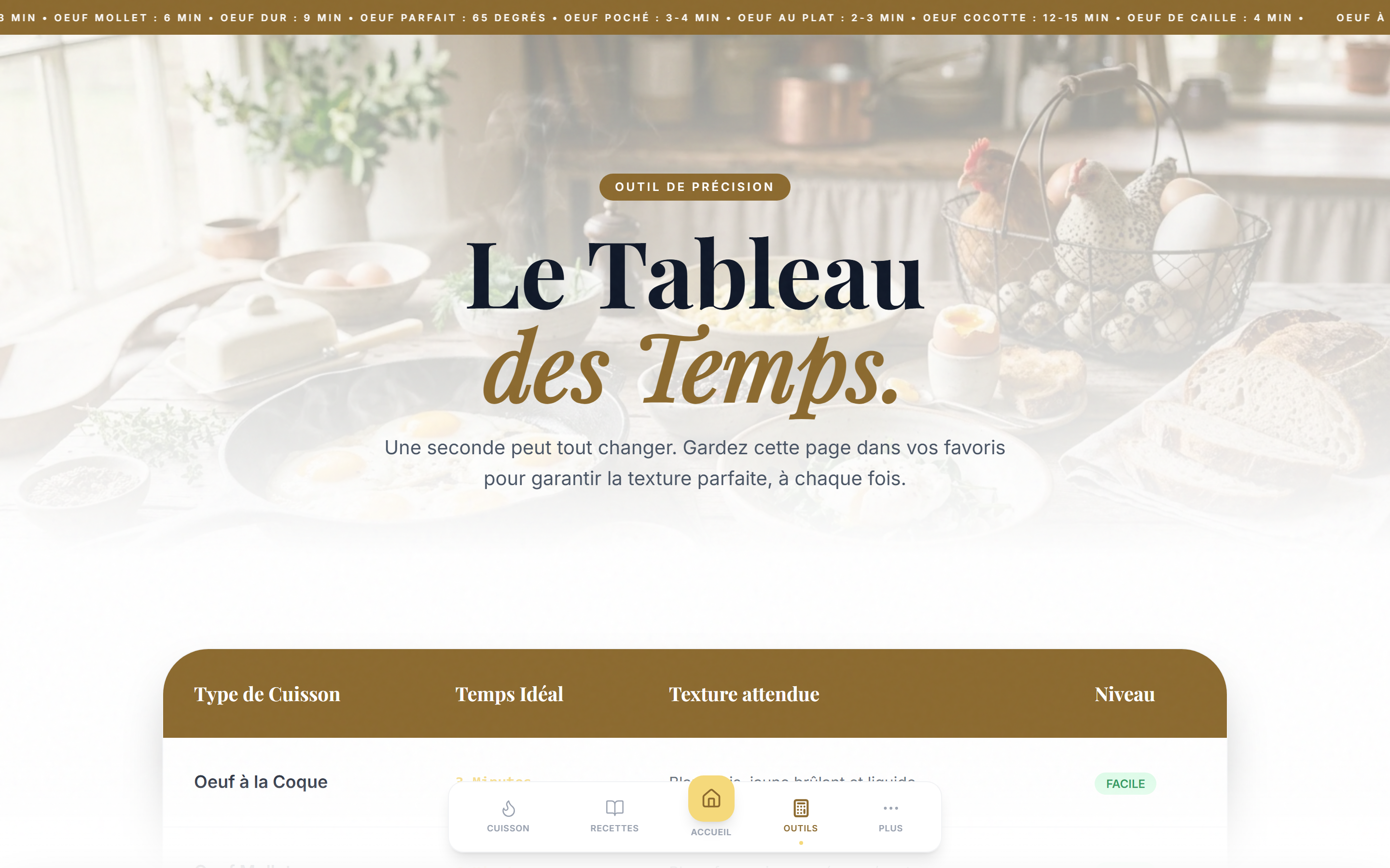 Capture site Cuisson des Oeufs