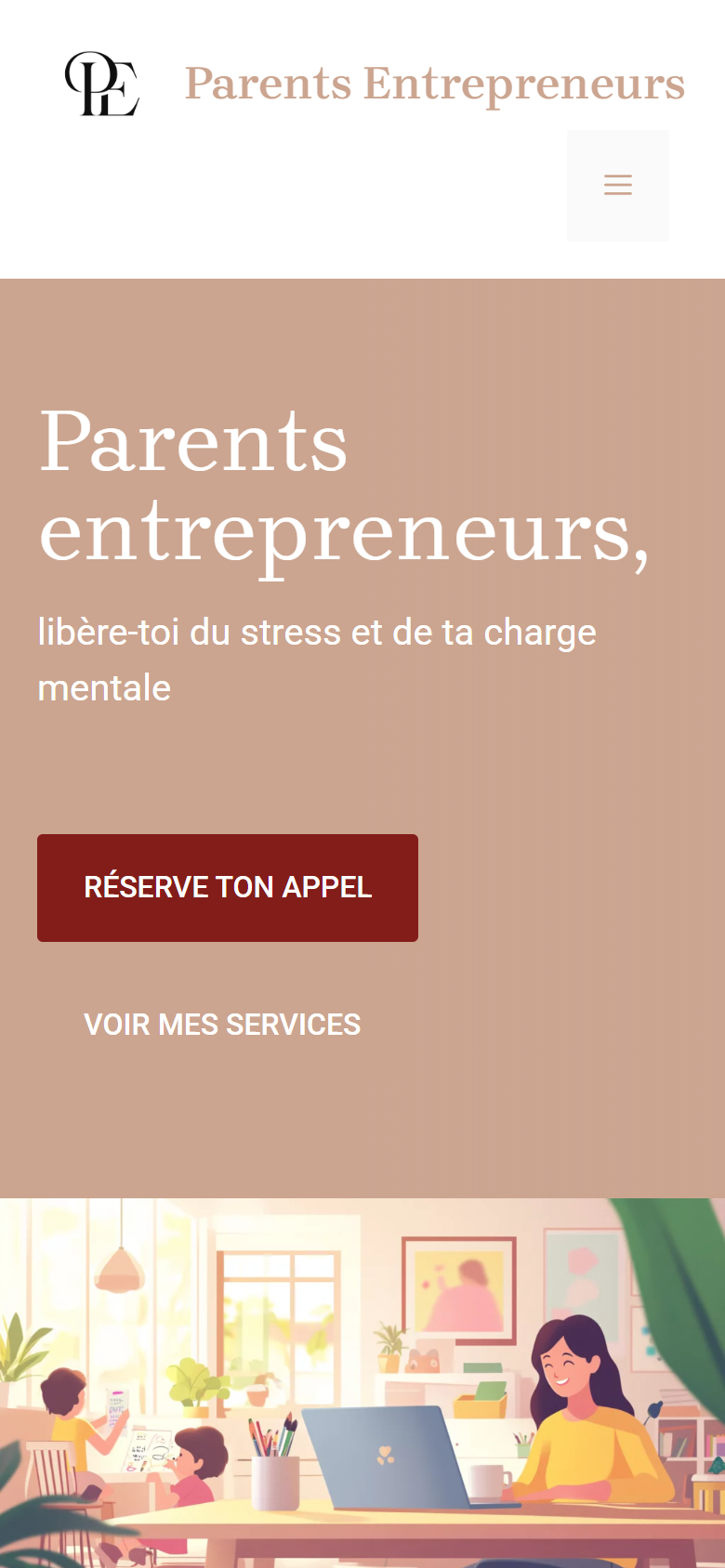 Atmosphère Parents Entrepreneurs version mobile